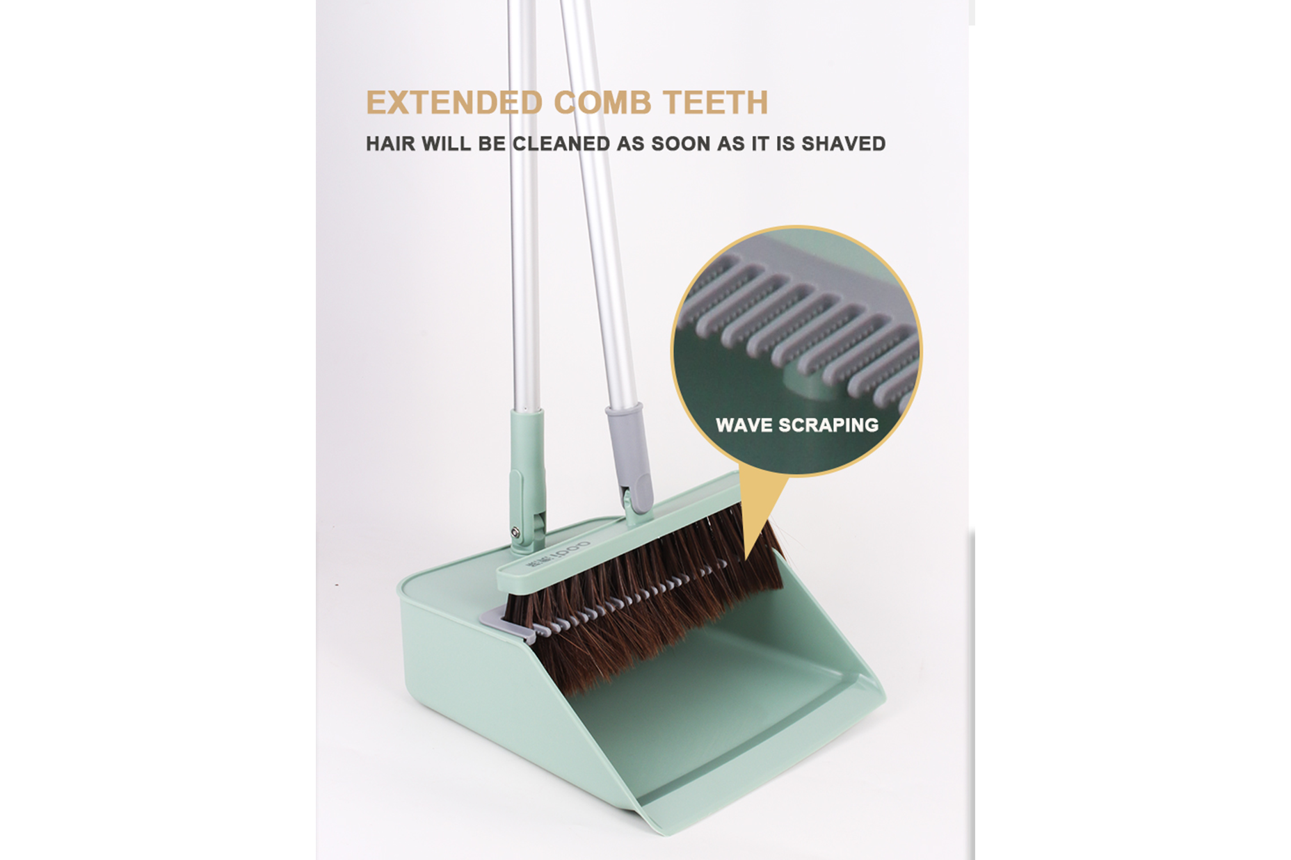 5537(1) AODI FOLDING BROOM AND DUSTPAN - Image 1