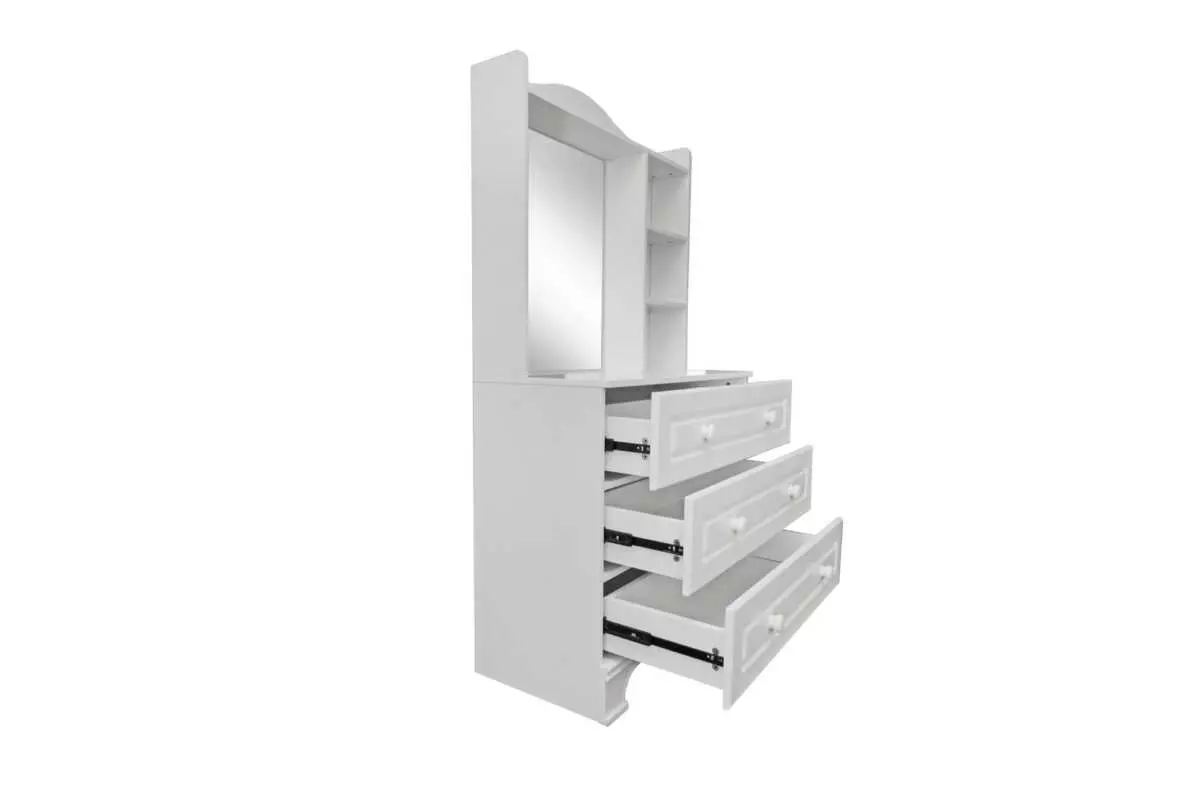 DRESSING TABLE W/ 3 CHEST DRAWERS AND STOOL AKAMU - Image 3