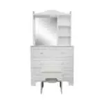 DRESSING TABLE W/ 3 CHEST DRAWERS AND STOOL AKAMU