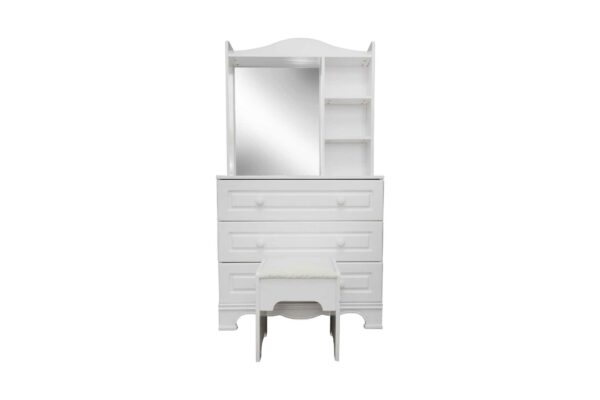 DRESSING TABLE W/ 3 CHEST DRAWERS AND STOOL AKAMU
