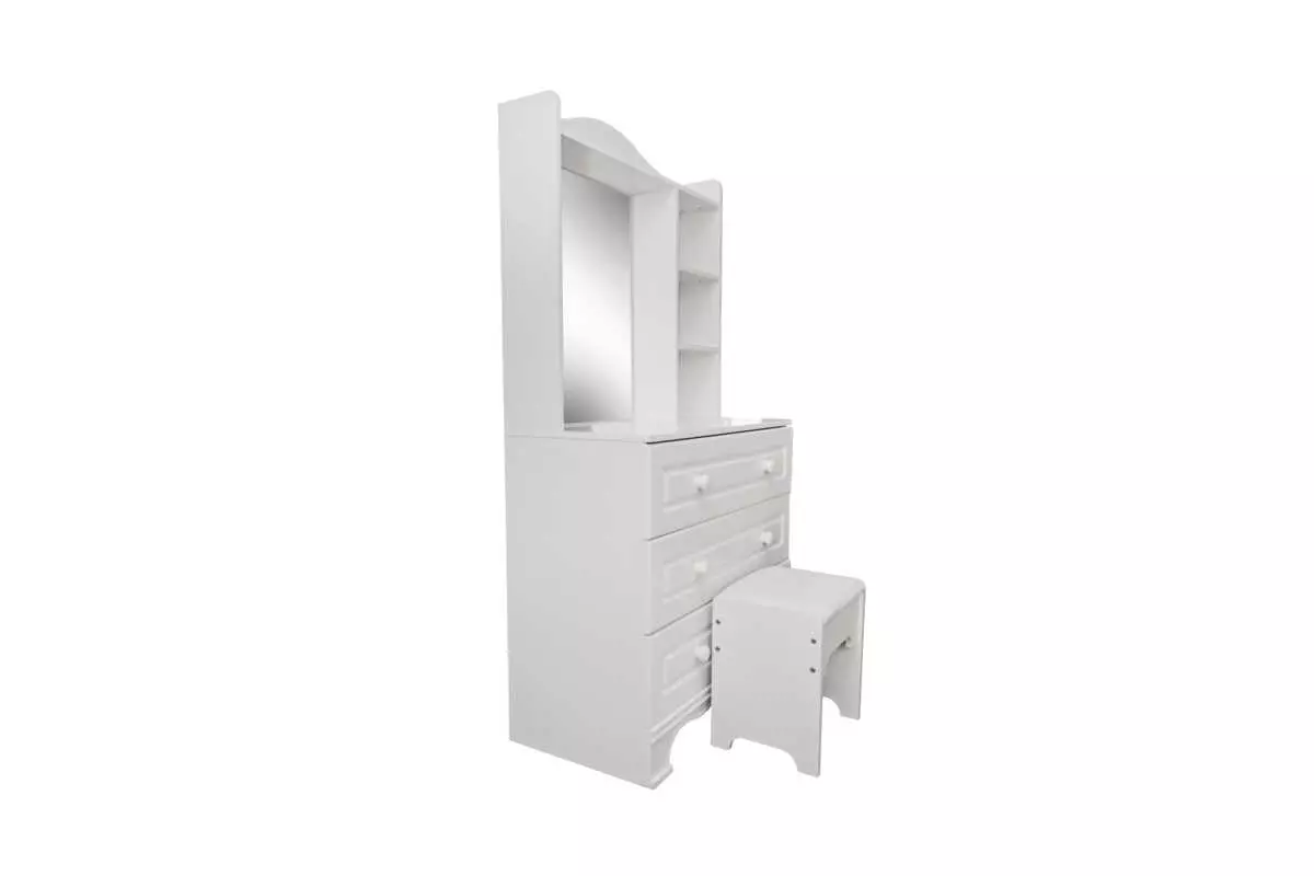 DRESSING TABLE W/ 3 CHEST DRAWERS AND STOOL AKAMU - Image 5