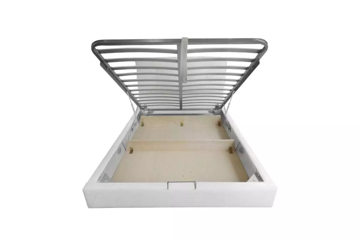 STORAGE QUEEN BED PU FABRIC CUSHIONED AKAMU - Image 4