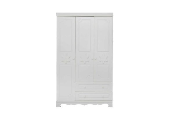 WARDROBE 3 DOOR WITH DRAWERS WHITE AKAMU