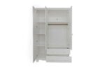 WARDROBE 3 DOOR WITH DRAWERS WHITE AKAMU - Image 2