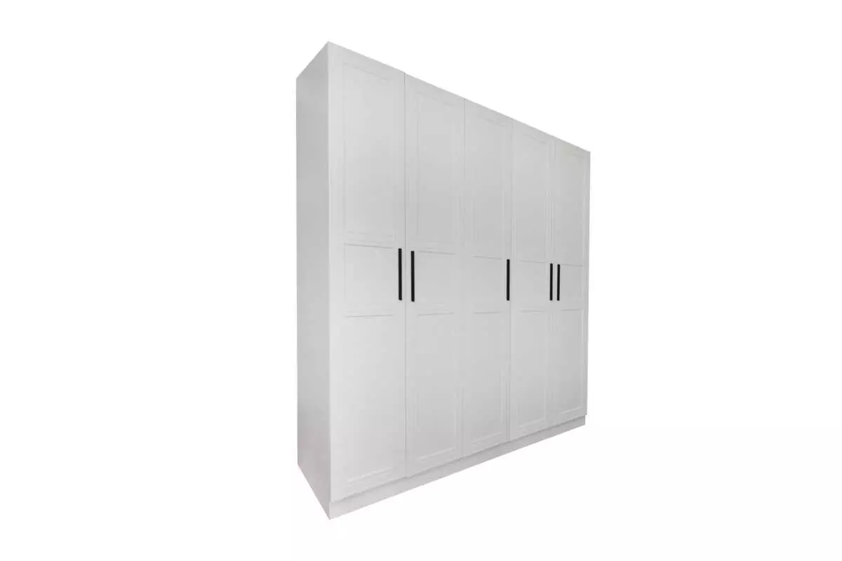 WARDROBE 5 DOOR WHITE AKAMU - Image 3