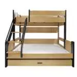 SINGLE + QUEEN BUNK BED WITH SINGLE PULL OUT BED
