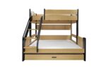 SINGLE + DOUBLE BUNK BED WITH SINGLE PULL OUT BED