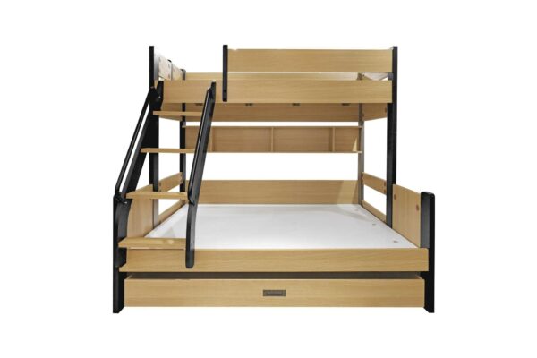 SINGLE + DOUBLE BUNK BED WITH SINGLE PULL OUT BED