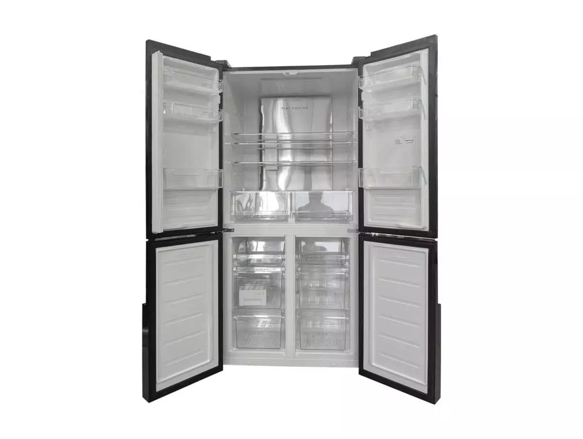 DKAA 4 DOOR INVERTER REFRIGERATOR NO-FROST R600A GLASS FINISH BLACK - Image 2