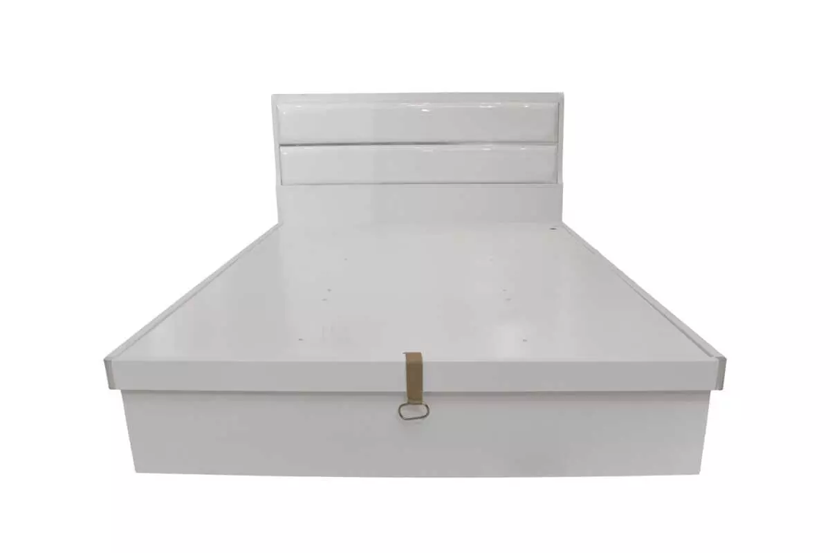 AKAMU STORAGE QUEEN BED CUSHION HEADBOARD WHITE - Image 2