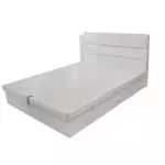 AKAMU STORAGE QUEEN BED CUSHION HEADBOARD WHITE