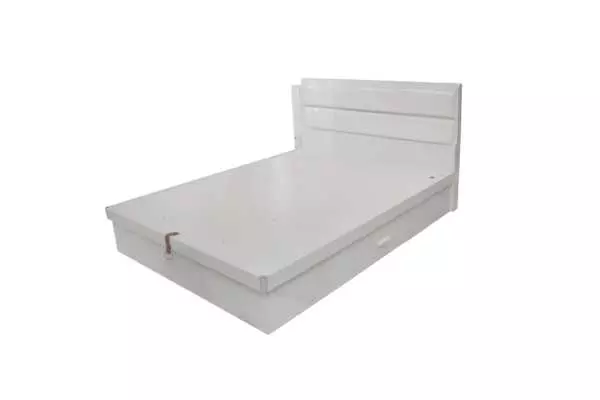 AKAMU STORAGE QUEEN BED CUSHION HEADBOARD WHITE