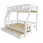 SOLID WOOD BUNK BED  WITH MDF PULL-OUT BED