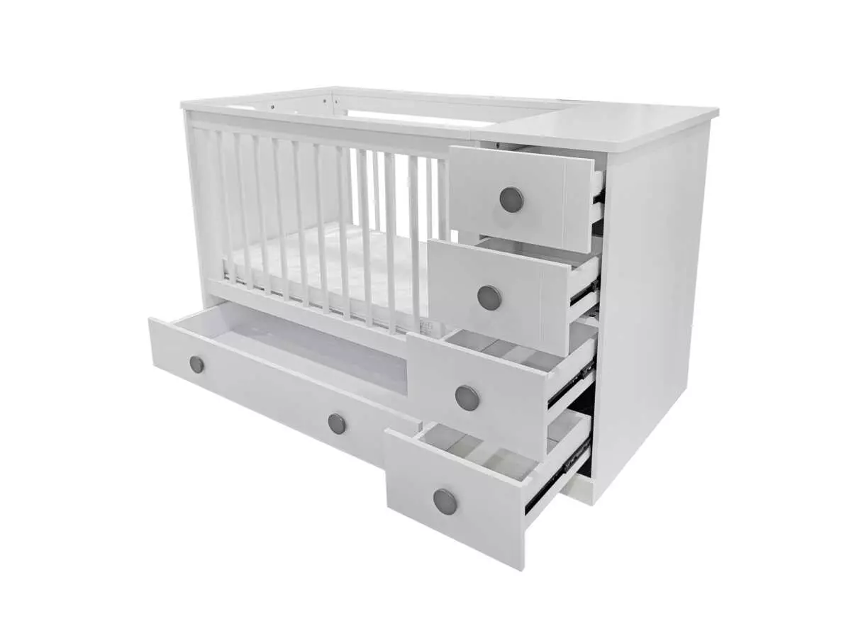 BABY BED W/ CHEST DRAWER WITH MATTRESS - Image 3