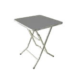 FOLDING TABLE SQUARE 600x600mm STAINLESS STEEL