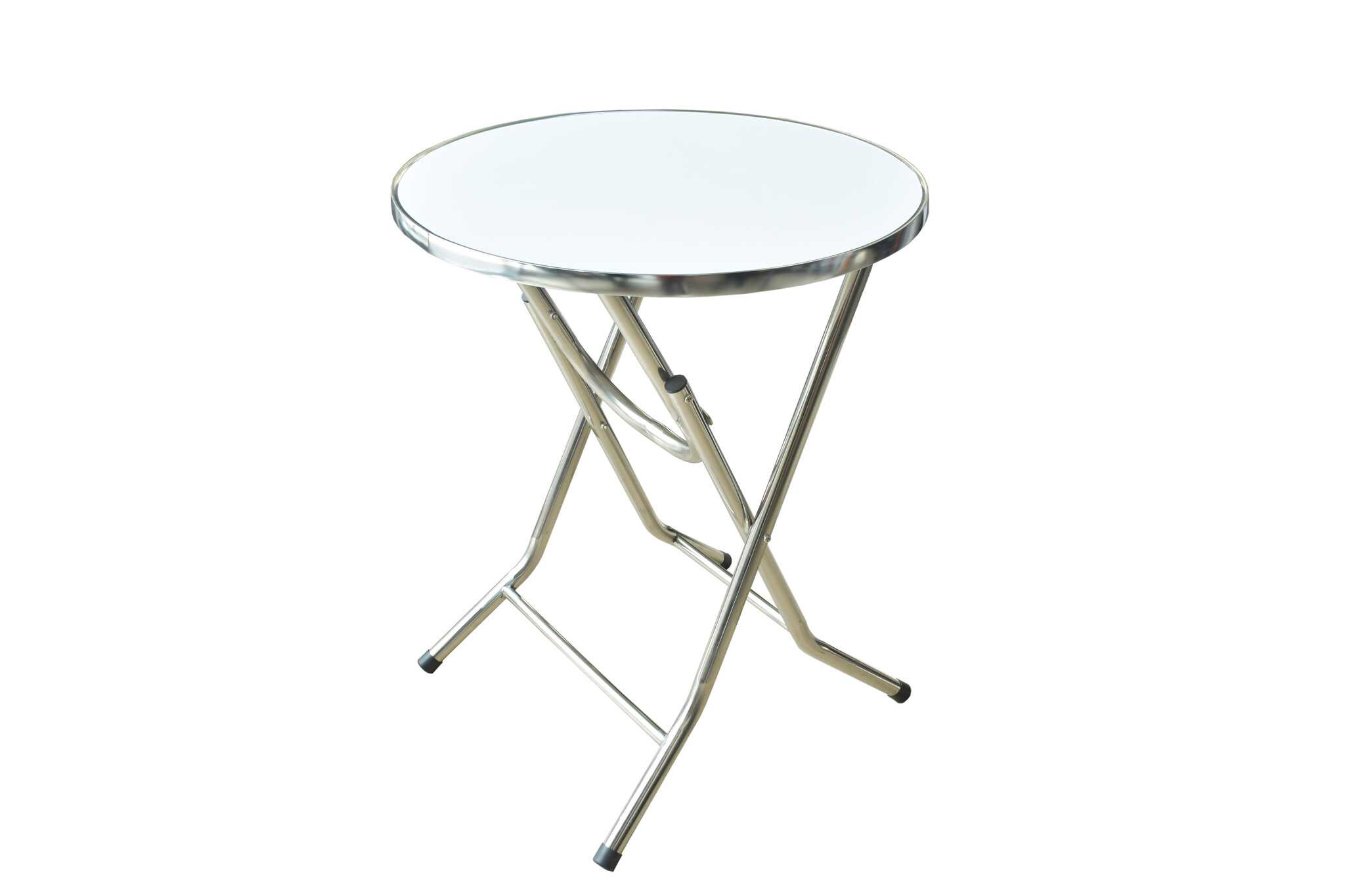 27889 FOLDING TABLE ROUND 600 x600mm STAINLESS STEEL - Image 1