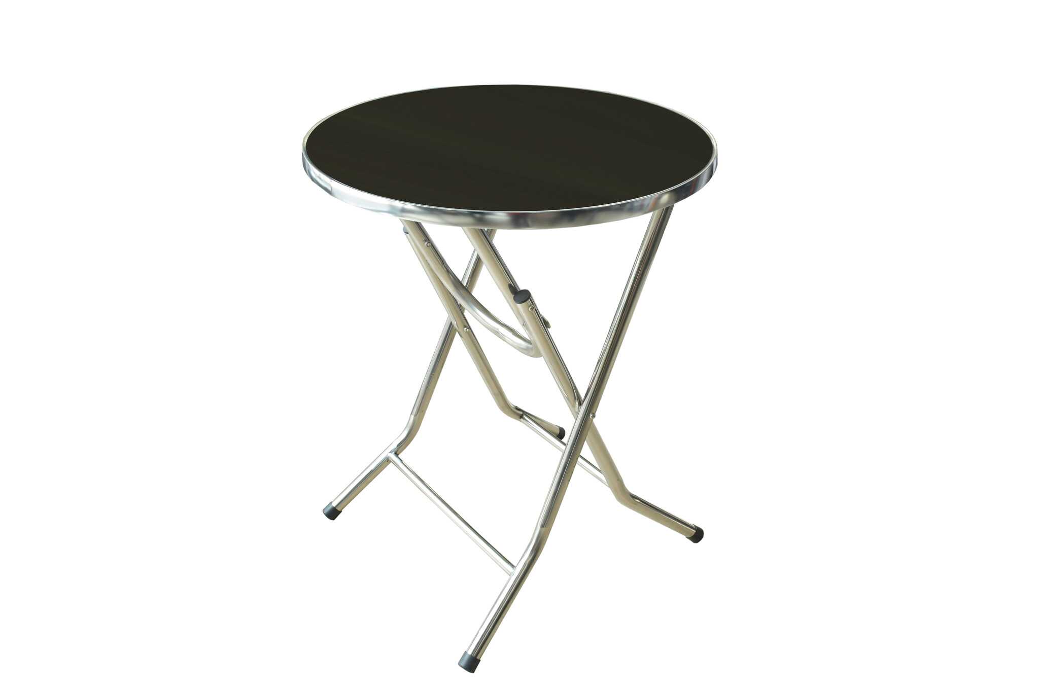 27900 FOLDING TABLE ROUND 800x800mm STAINLESS STEEL - Image 1