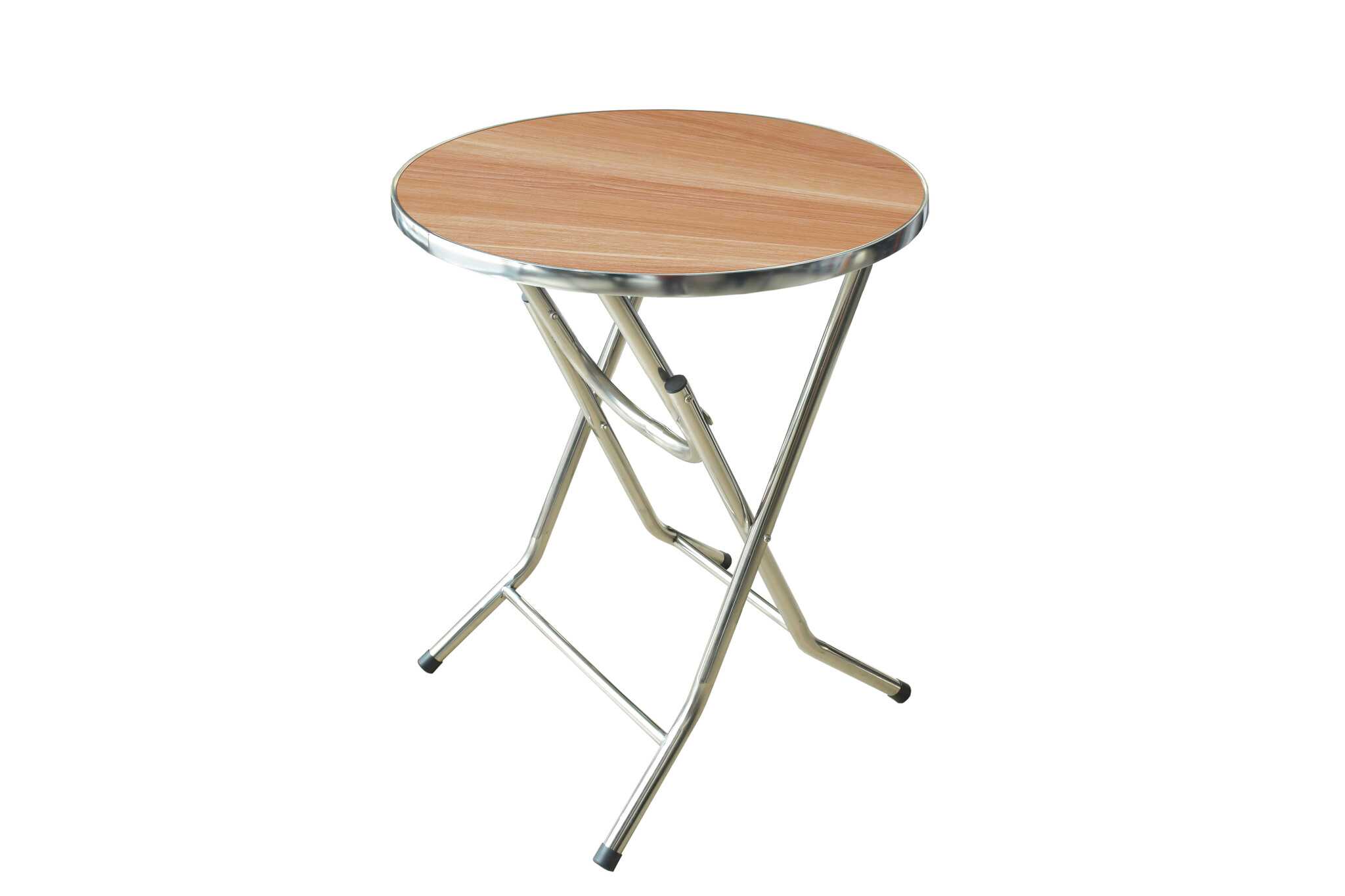 27902 FOLDING TABLE ROUND 800x800mm STAINLESS STEEL - Image 1