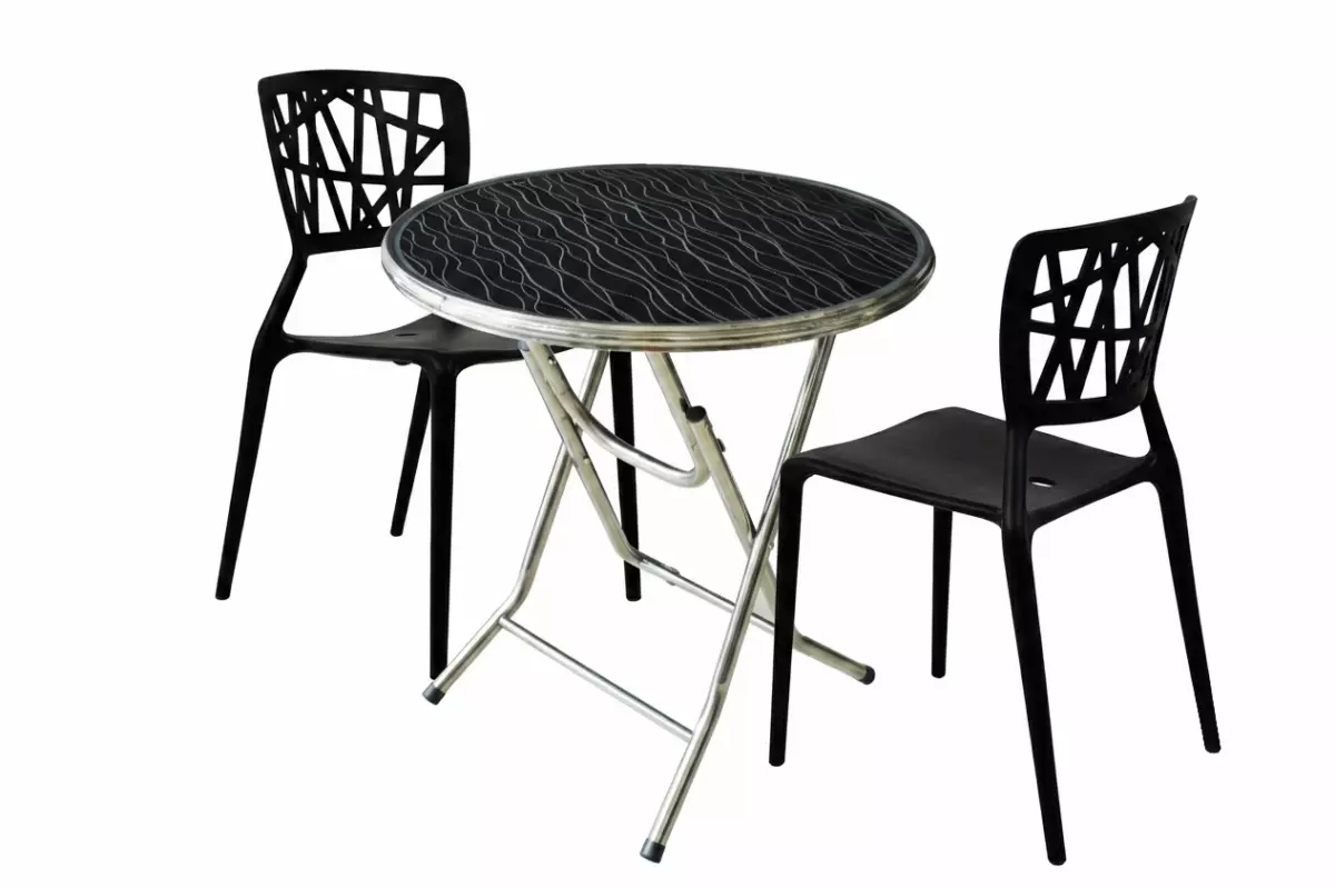 Round Table Set with 2 Chairs - Image 2