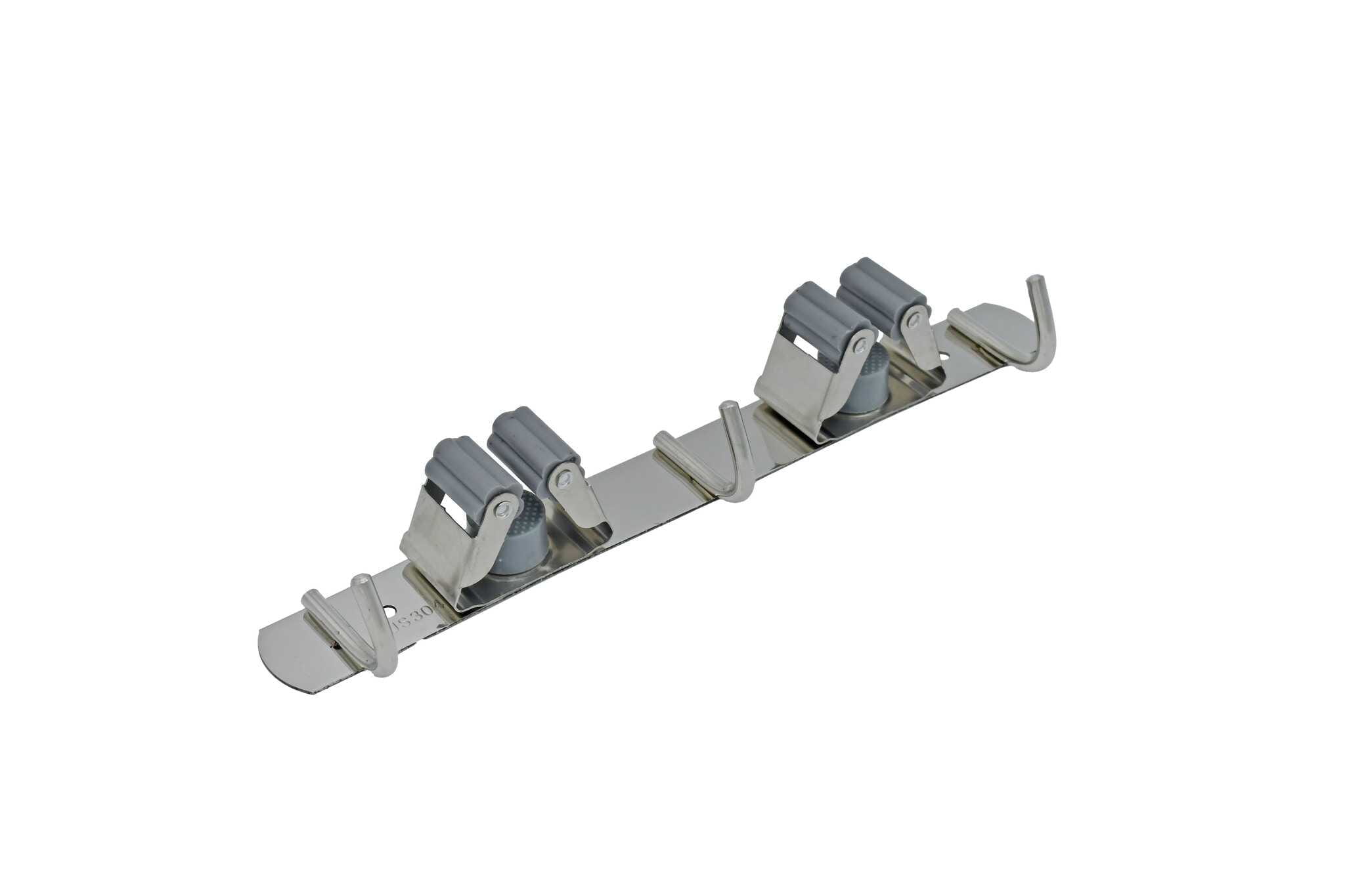 11604 AODI STAINLESS STEEL MOP HOLDER 3 HOOK 2 CLIP - Image 1