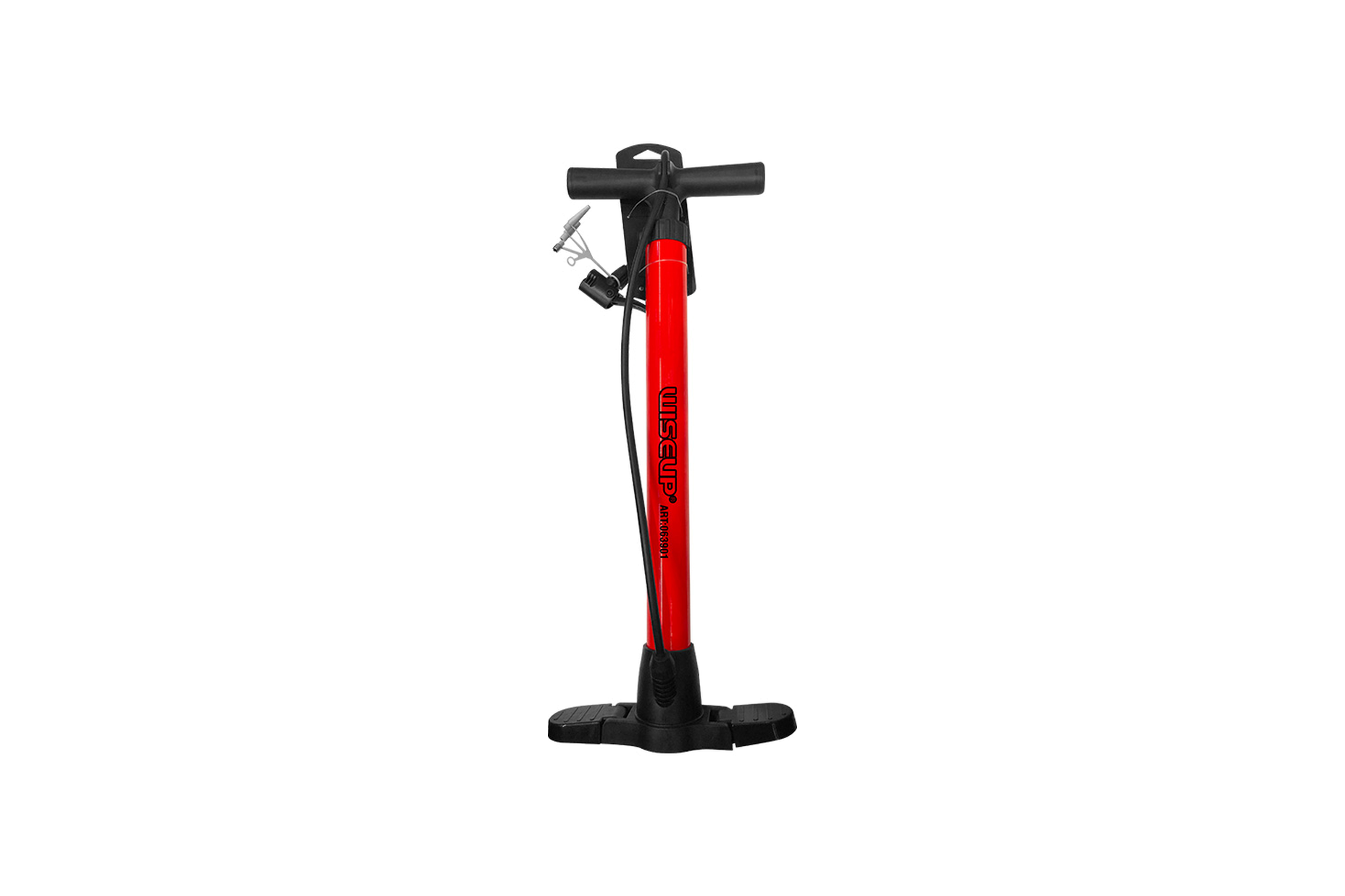 26890 WISEUP FOOT PUMP WITH GAUGE 38MM*600MM - Image 1