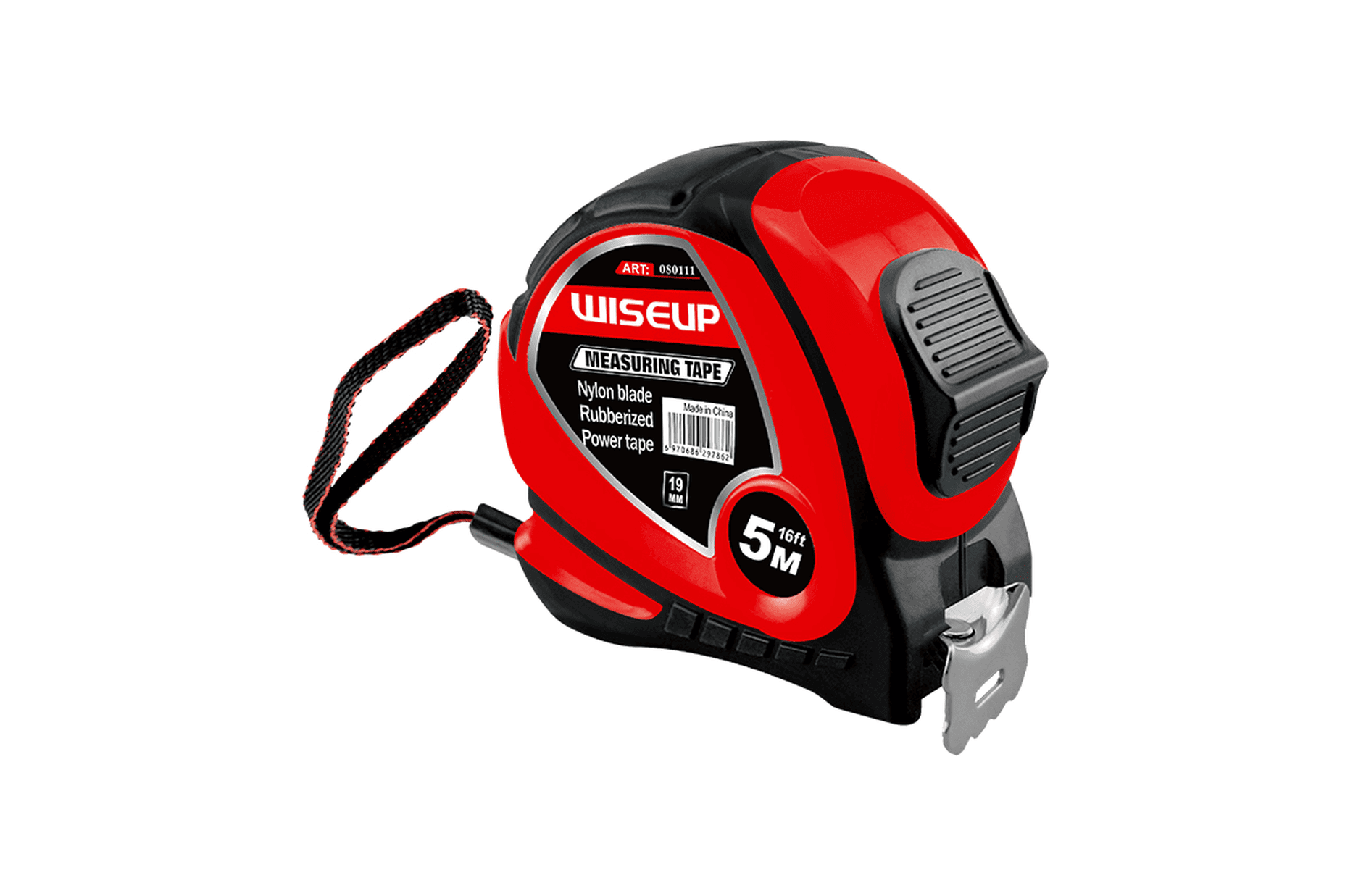26908 WISEUP RUBBER MEASURING TAPE WITH PP CARD 3MX16MM - Image 1