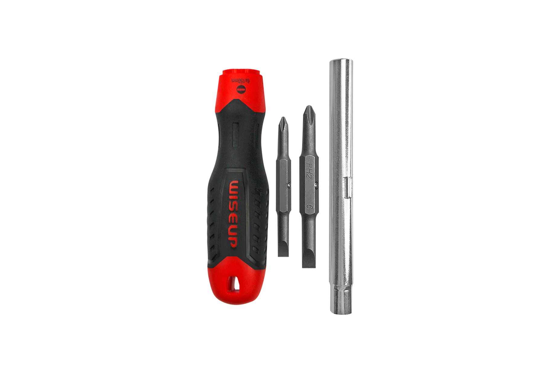 28149 WISEUP 6 IN 1 SCREWDRIVER SET PH1/PH2 5MM/6MM - Image 1