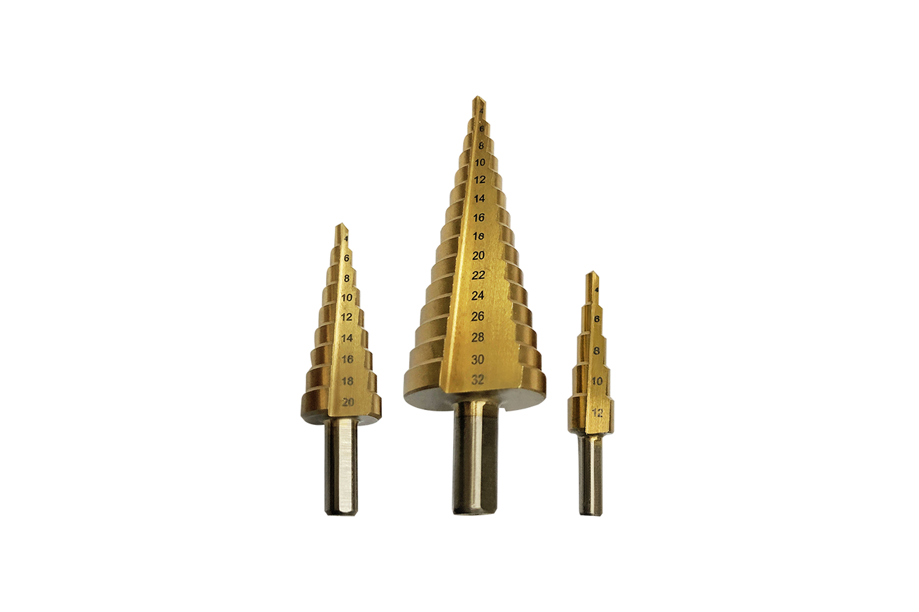 29498 WISEUP 3PCS HSS STEPPED DRILL BIT SET 4-32MM - Image 1