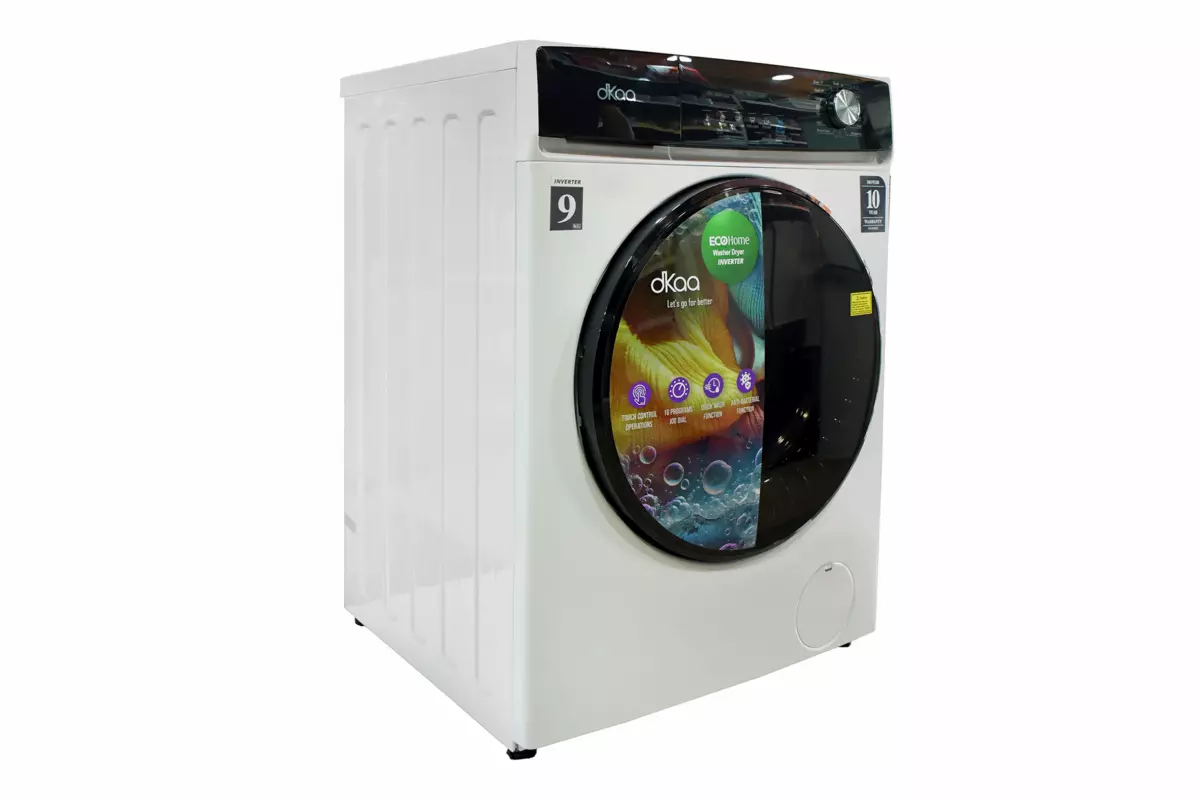 DKAA FRONT LOAD INVERTER WASHING MACHINE 9KG WHITE 598X608X845MM - Image 3