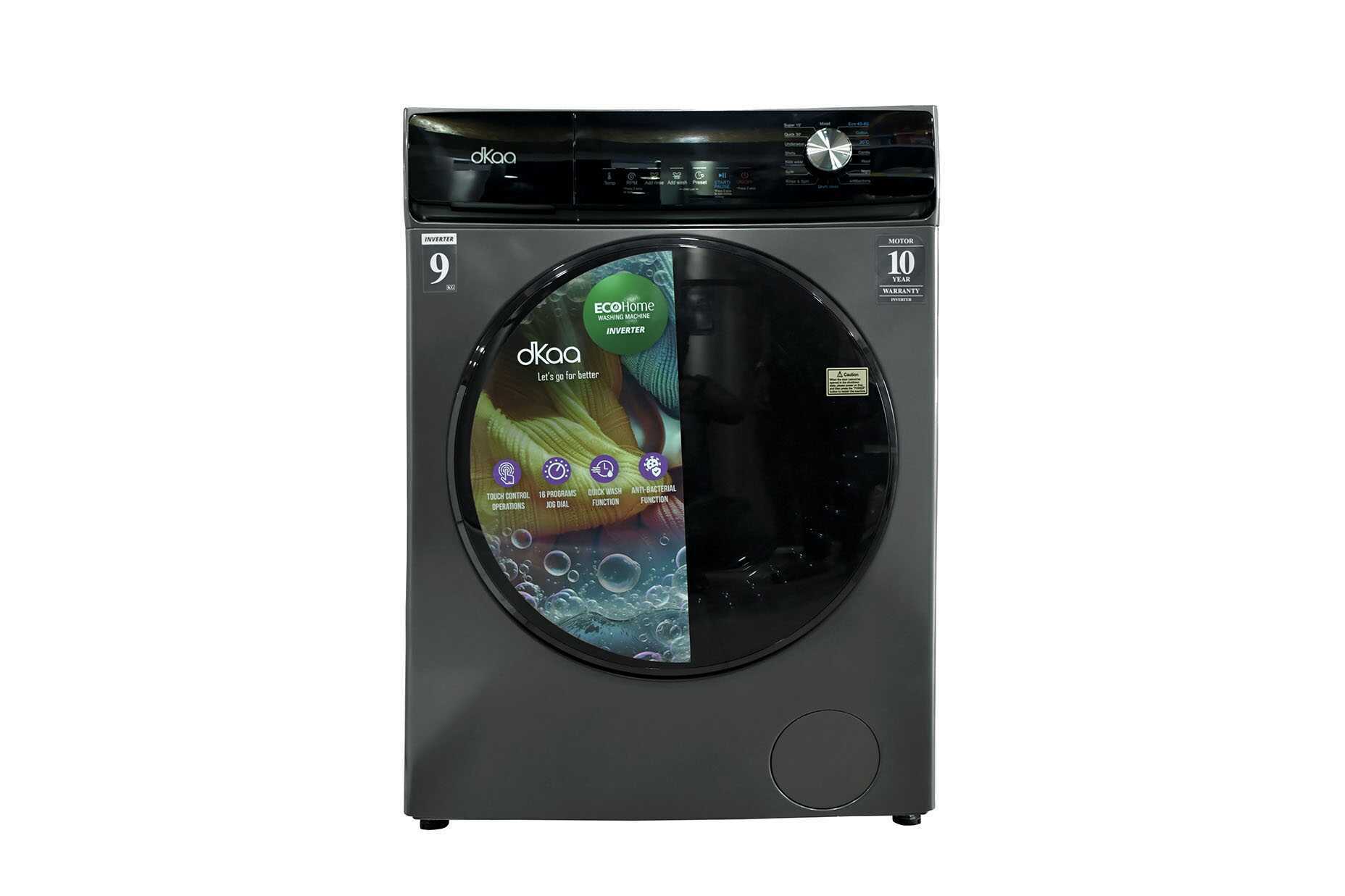 29582 DKAA FRONT LOAD INVERTER WASHING MACHINE 9KG GREY 598X608X845MM - Image 1