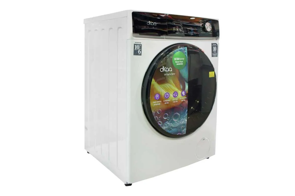 DKAA FRONT LOAD INVERTER WASHER & DRYER MACHINE 10KG/6KG WHITE 598X608X845MM - Image 3