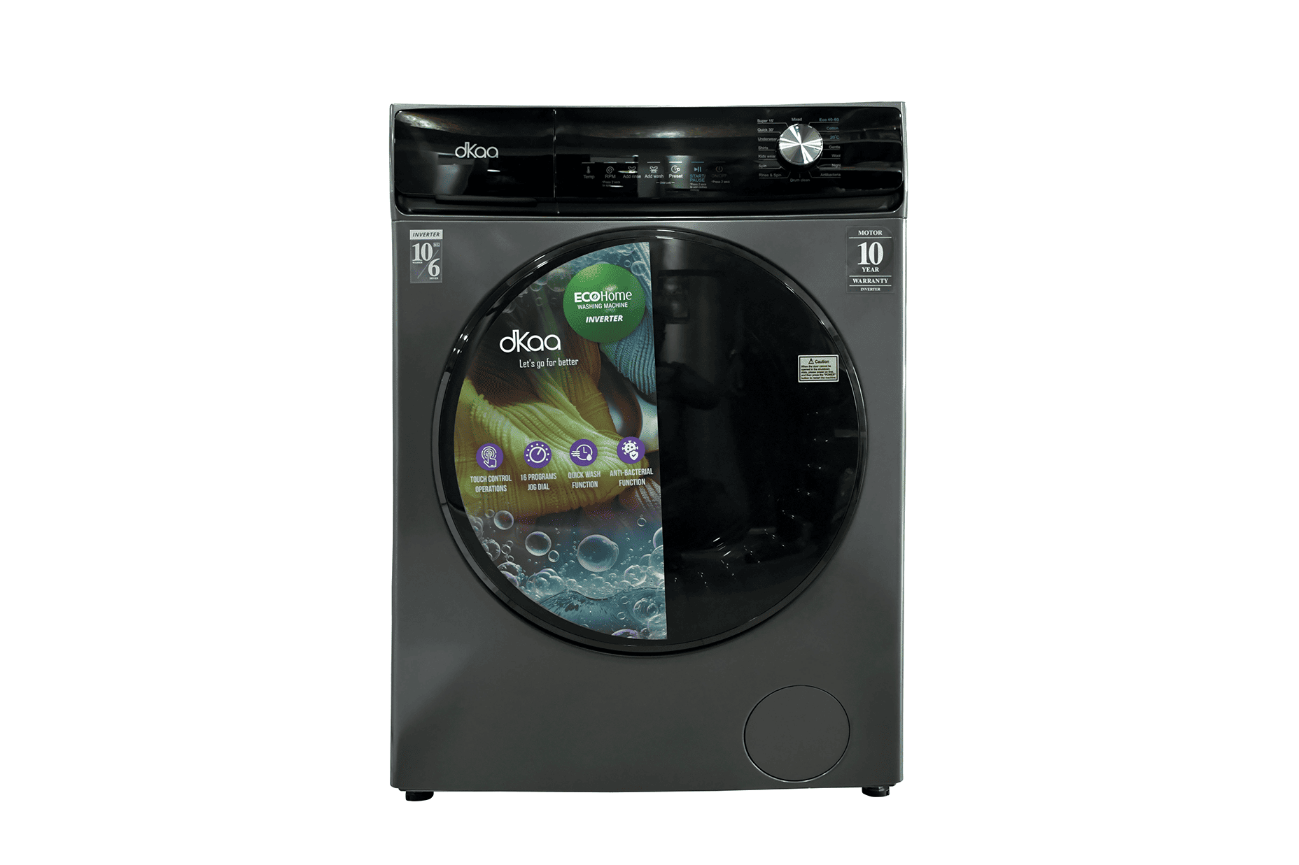 29584 DKAA FRONT LOAD INVERTER WASHER & DRYER MACHINE 10KG/6KG GREY 598X608X845MM - Image 1