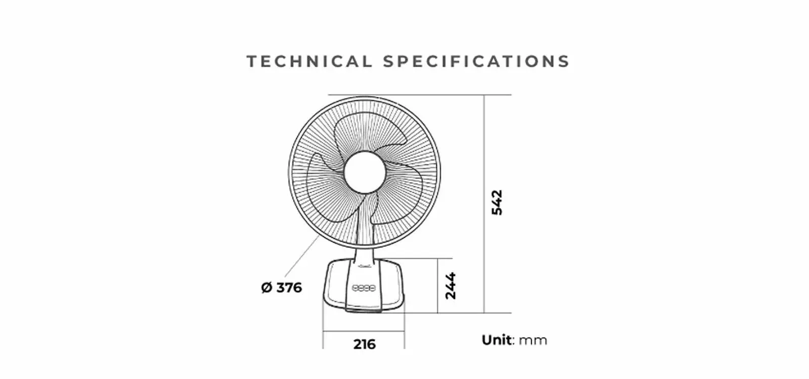 KDK A30AS technical drawing and dimensions