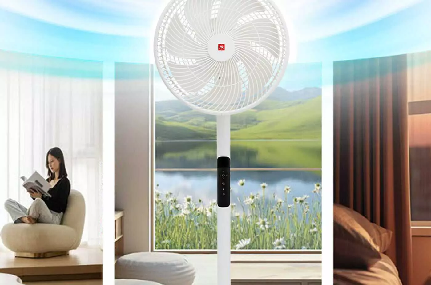 KDK stand fan 3 wind modes for every mood