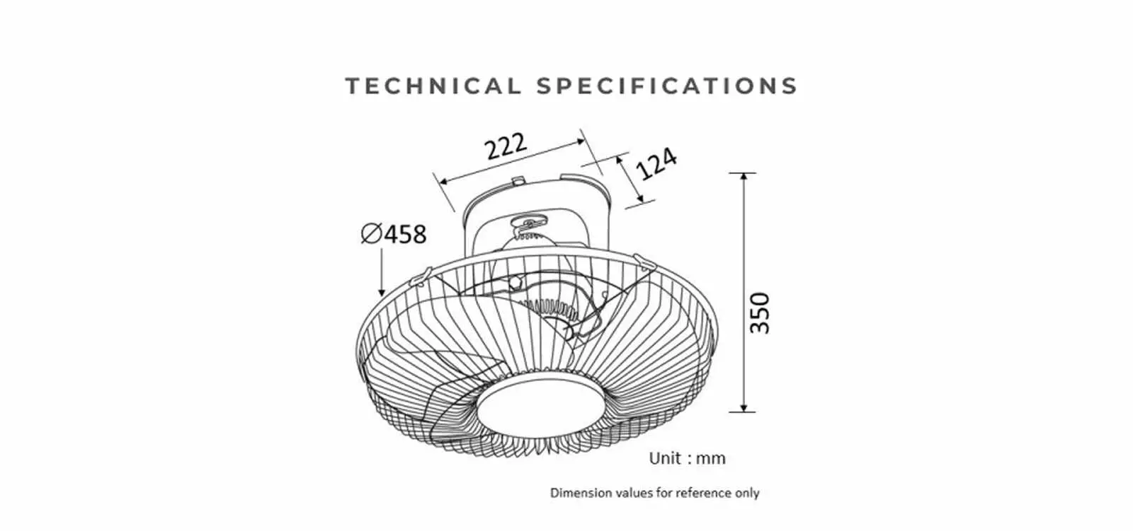 KDK M40RS technical drawing and dimensions