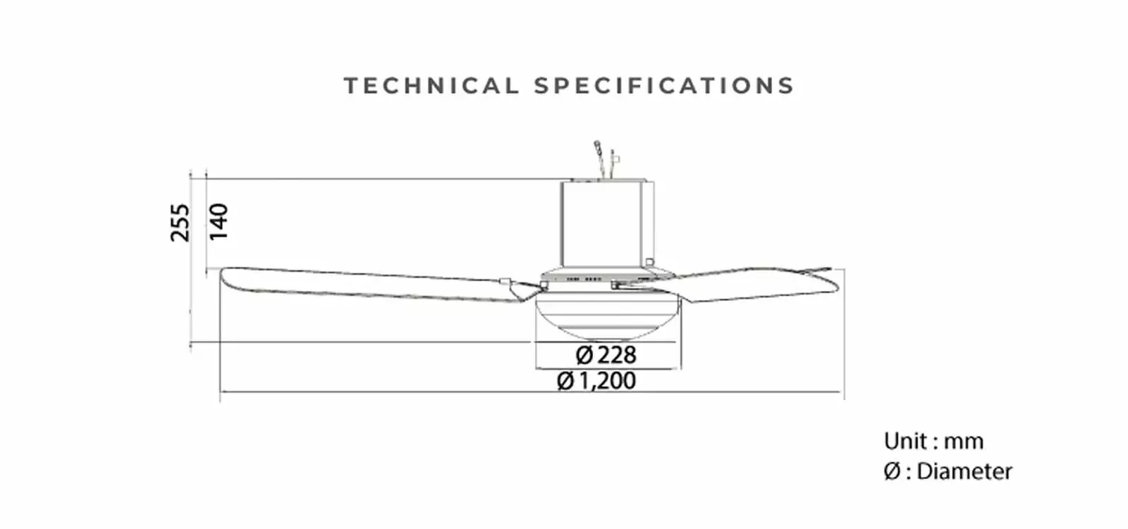 KDK R48SP technical drawing and dimensions