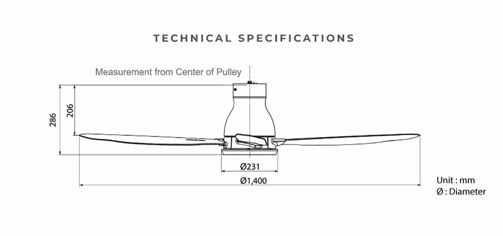 KDK W56WV technical drawing and dimensions