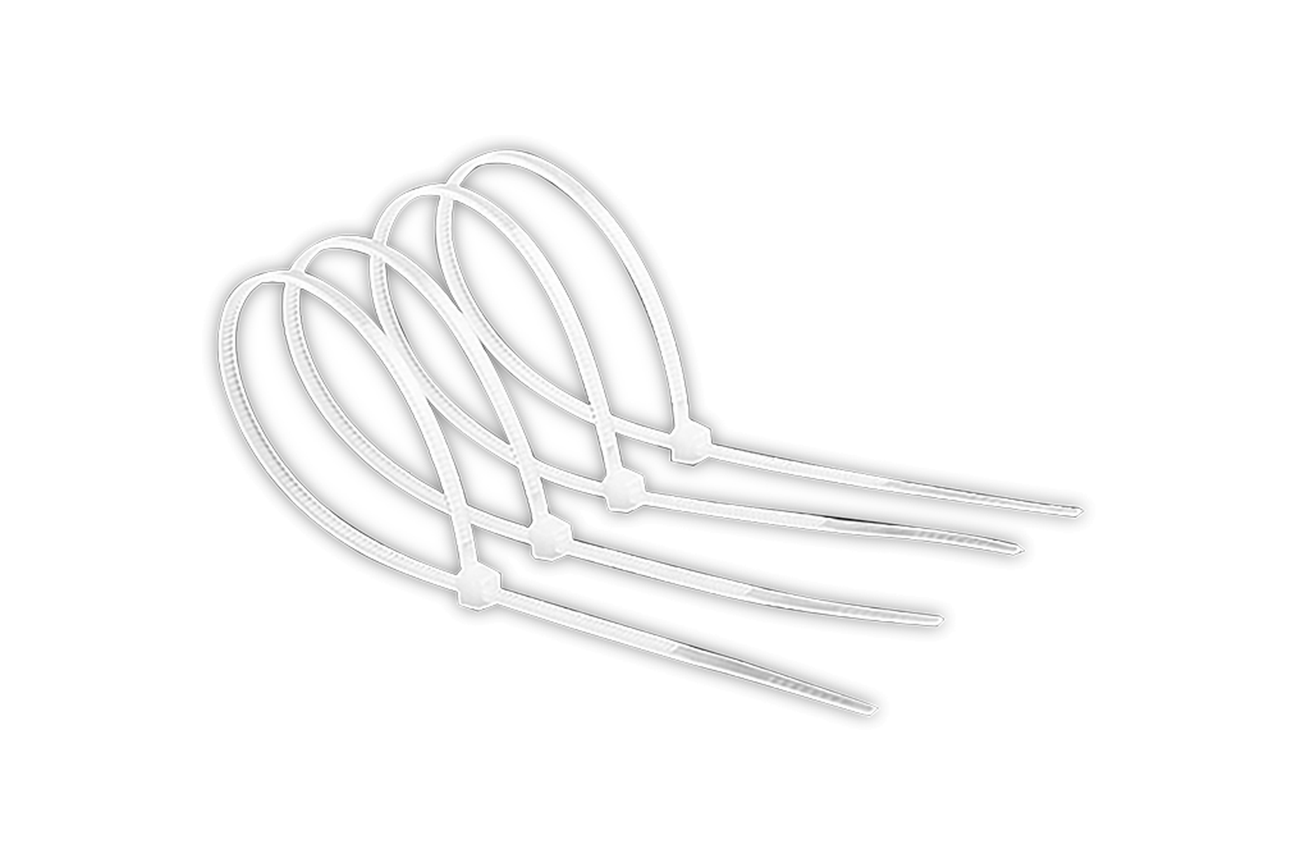 WISEUP WHITE NYLON CABLE TIE 4.8X300 100PCS