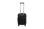20 inch black hard shell luggage with fine vertical ribs, alternate angle