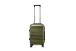 20 inch gold hard shell luggage with wide horizontal grooves, front view