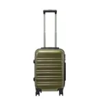 20 inch gold hard shell luggage with wide horizontal grooves, front view