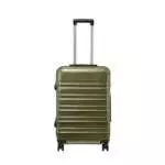 24 inch gold hard shell luggage with wide horizontal grooves, front view