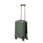 20 inch black hard shell luggage with curved ribs, front view