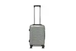 20 inch silver hard shell luggage with curved ribs, front view