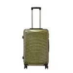 24 inch gold hard shell luggage with curved ribs, front view