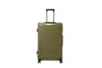 28 inch gold hard shell luggage with curved ribs, front view