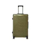 28 inch gold hard shell luggage with curved ribs, front view
