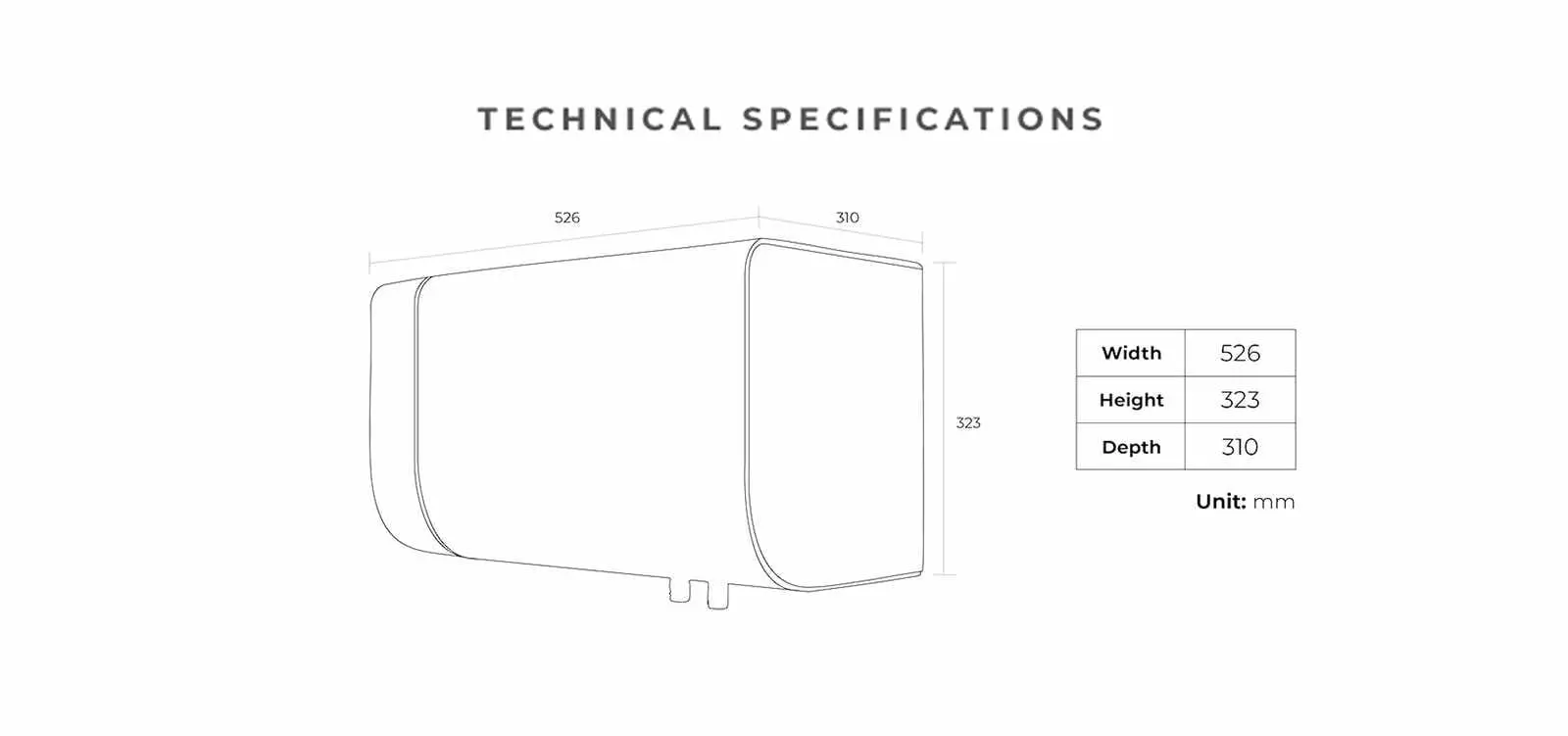 KDK RG20AHM1 technical drawing and dimensions